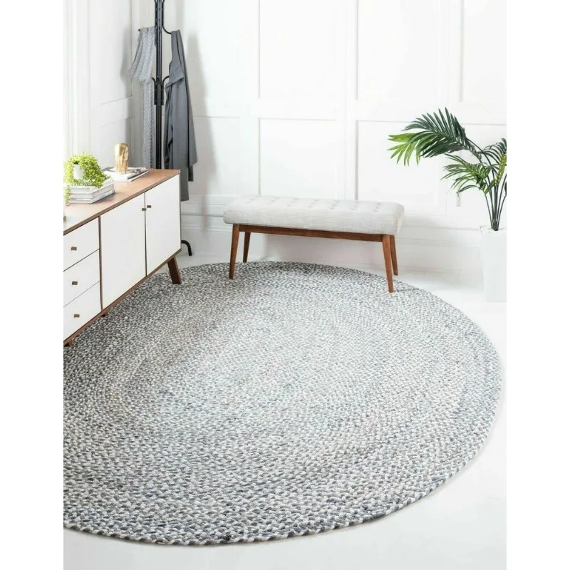 

Oval Rug 100% Natural Cotton Reversible Carpet Modern Home Living Area Rug