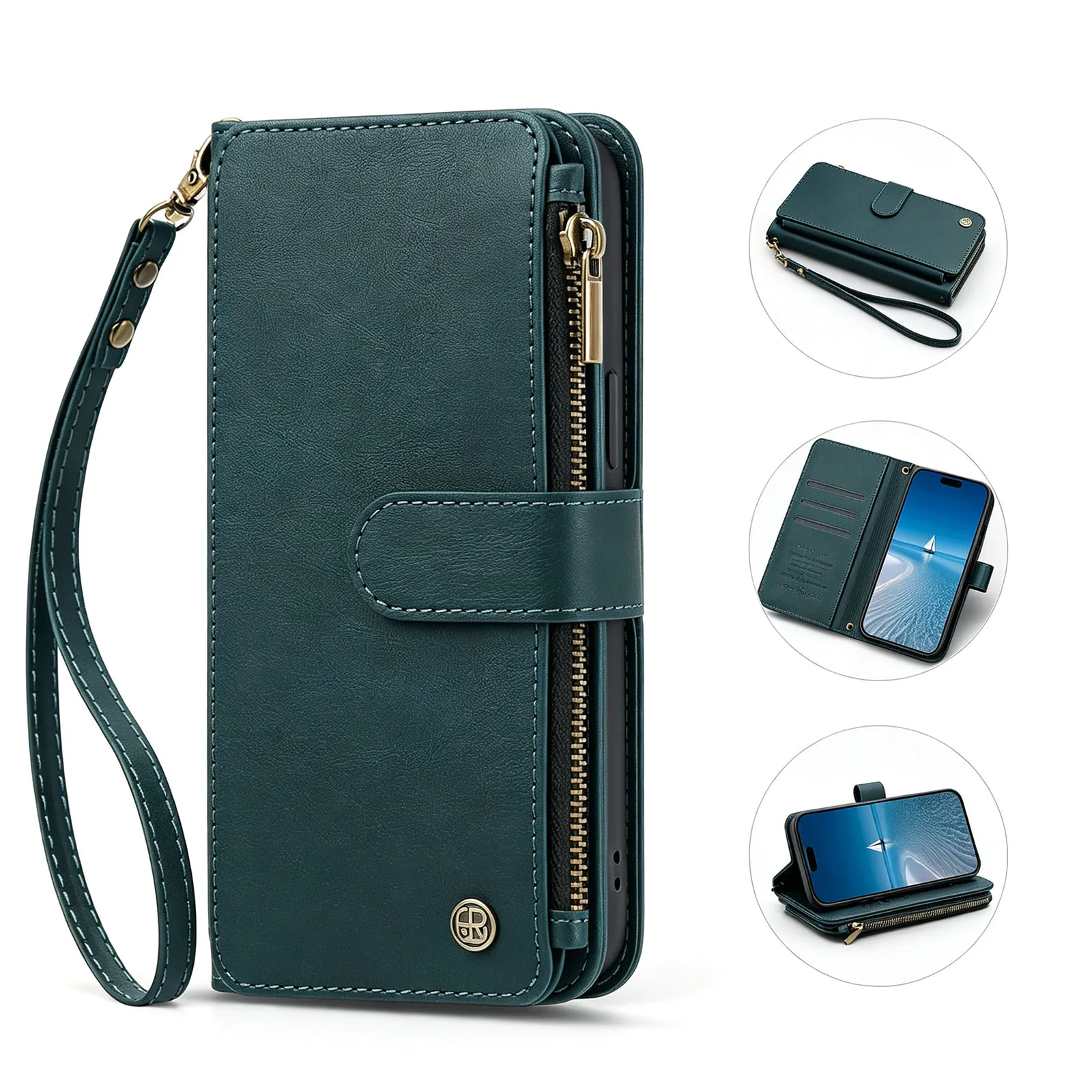 Mulit 9 Cards Lanyard Leather Wallet Case For Tecno Pova 8 Pro 7 Ultra Curve 6 Neo 5 4 Crossbody Anti Drop Wrist Flip Cover