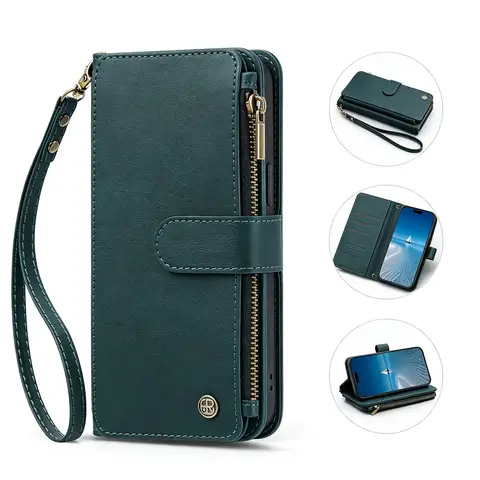 Mulit 9 Cards Lanyard Leather Wallet Case For OnePlus 15R 15T 15 13S 13T 13R 13 12 12R 11 11R 10 Pro 10R Prime 9R 9 8T Cover