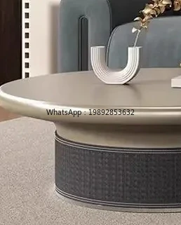 

ZZ Light Luxury Round Coffee Table Set for Small and Large Apartments, European Style High-End Feel for Living Room