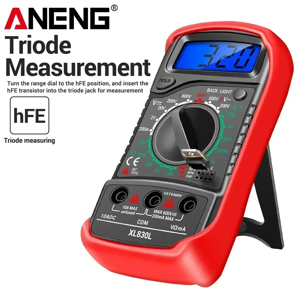 

ANENG XL830L Handheld Portable AC/DC Ammeter Voltmeter Ohm Voltage Tester Meter Digital Multimeter LCD Backlight Multimetr Tools