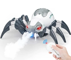 Remote Control Spider Realistic Moving Spider Robot Toys for Toddlers Wireless Remote Controlled Spider with Spray Sound LED