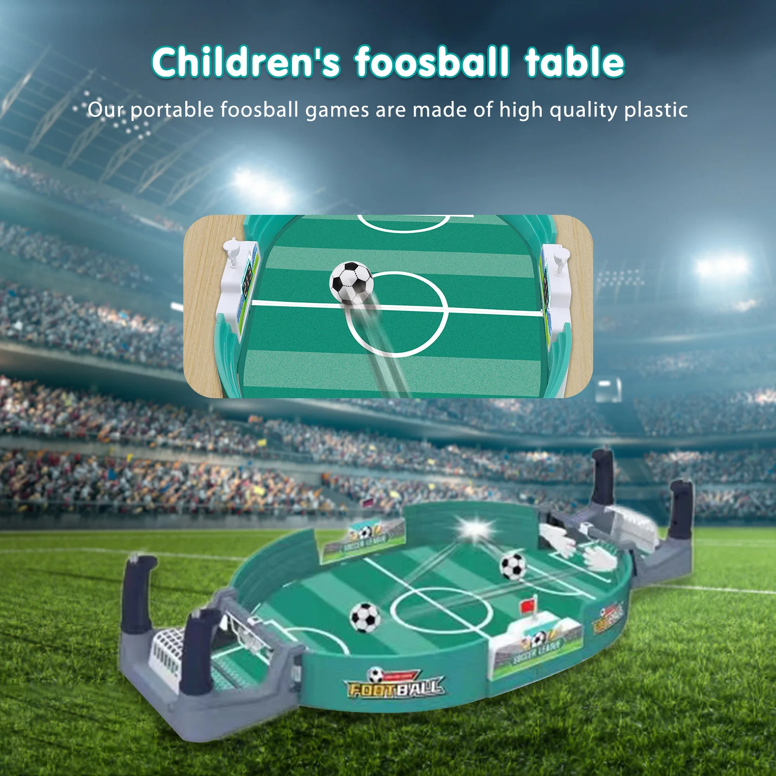 Portable Childrens Football Battle Table with 2/4/7 Footballs Two-player Battle Soccer Table Soccer Arcade Games for Kids Adults