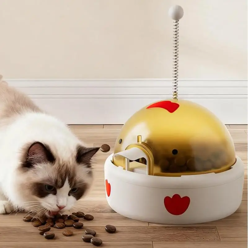 Dispensador de comida para cães e gatos, com bola, brinquedo alimentador engraçado, treinamento interativo, dispensador de comida, jogo interativo, quebra-cabeça, brinquedos sonoros