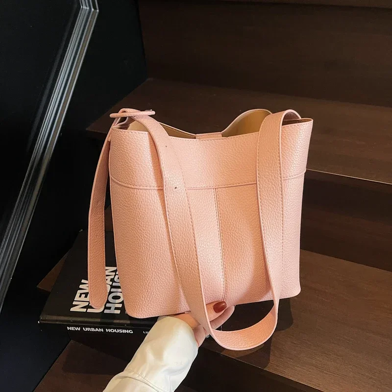 

Commute Sewing Thread PU Hasp Classic Shoulder Bags 2025 High Quality Large Capacity Hot Sale Solid Color Crossbody Bags