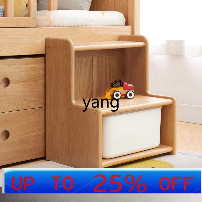 

LH solid wood footstool modern small step ladder storage bedside table washing footrest table
