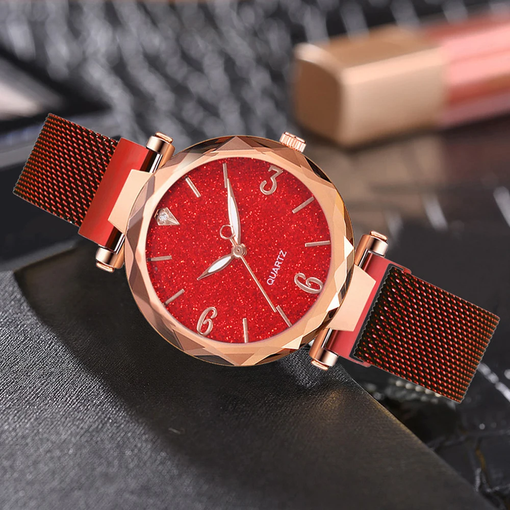 2022 Top Marke Luxus Magnetische Starry Sky Dame Armbanduhr Mesh frauen uhren