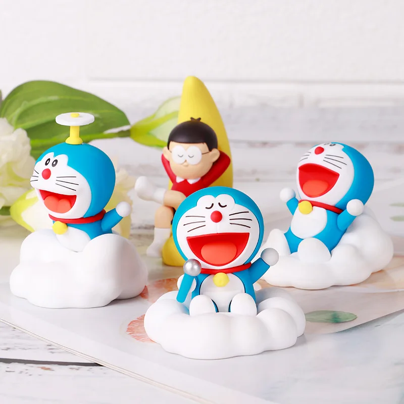 Doraemon Night Tour of the Starry Sky Robot Cat PVC Statue Action Figurine Desk Collectible Anime Model Toys Figures Gift