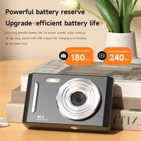 Cámara con Zoom Digital 8x de nivel básico, cámara Digital 4K, cámara Dual Flash, 50 millones de píxeles, pantalla Retro de 2,4 pulgadas, tarjeta portátil CCD