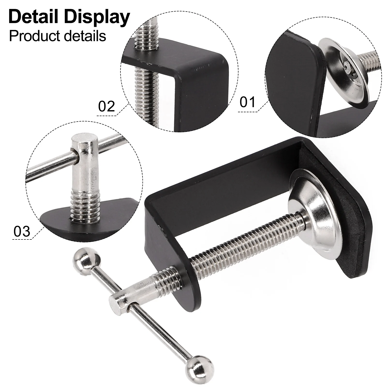 1pcs Woodworking Clamp C-Clamp Table Mount Clamp Clip Heavy Duty For Fittings Metal Microphone Stand C Shape Height  5cm