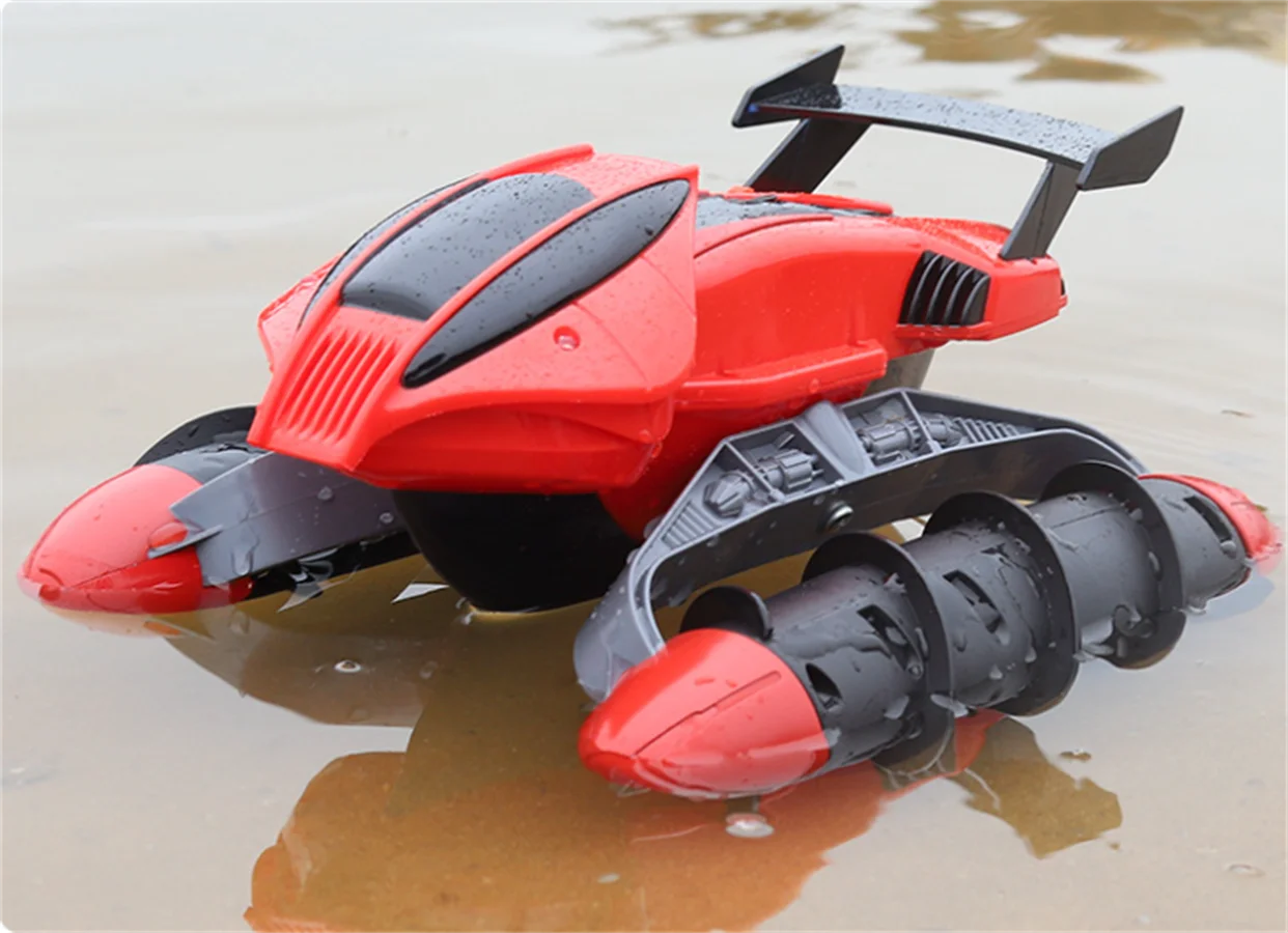 Rc 2.4g Amphibious Air Cushion Boat Remote-Controlled Waterproof Protection Stunt Boat Children 26cm Toy Youth Birthday Gift