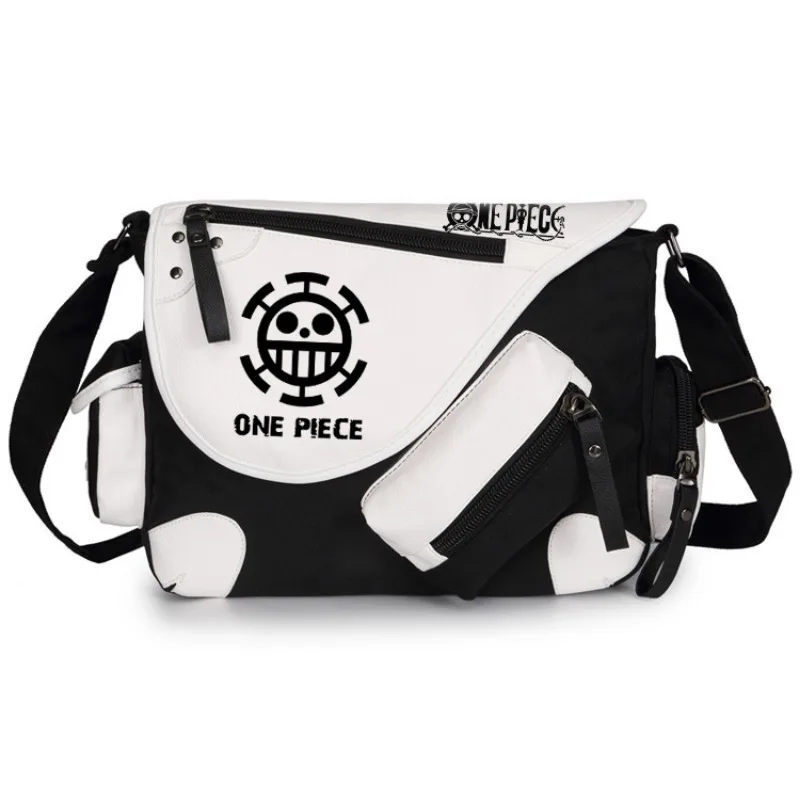 One Piece AnimePeripheralLuffy LuoWhitebeardShoulder Bag CrossbodyBagCanvas Male and Female Students Contrasting Color Cross Bag