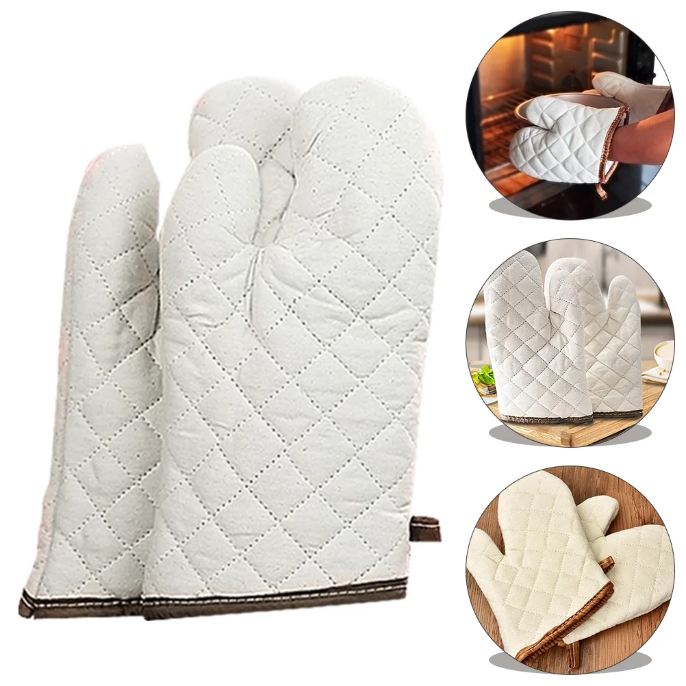 

2 Pcs Quilting Oven Mitts Glove Mini Microwave Cotton Baking Gloves Pot Mittens