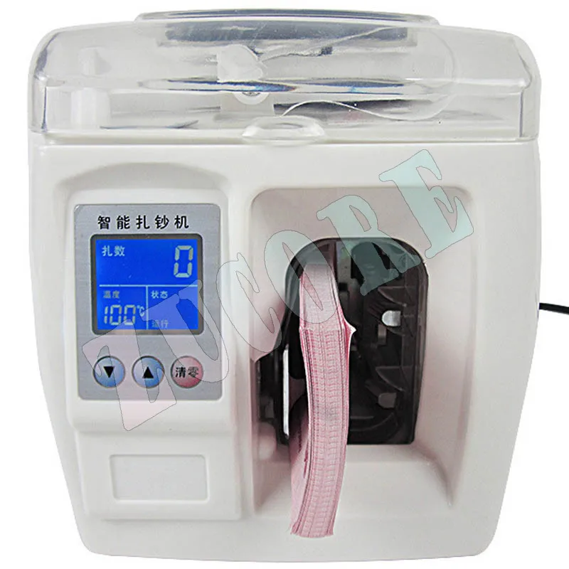 

110V/220V Money Binder LCD Display Intelligent Banknote Invoice Bill Banding Machine Paper Currency Bundle Equipment XD-308 HOT