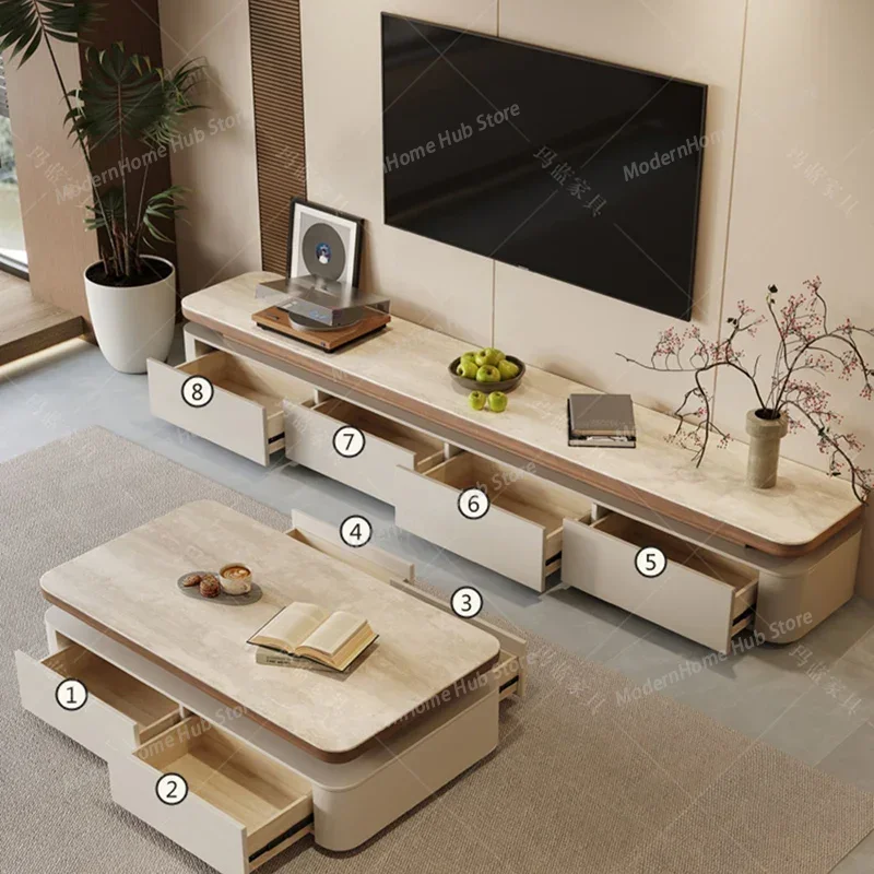Enclosed Square Coffee Tables Accessories Wood Small Living Room Coffee Table Console Design Salon Mesa Auxiliar Hotel Furniture
