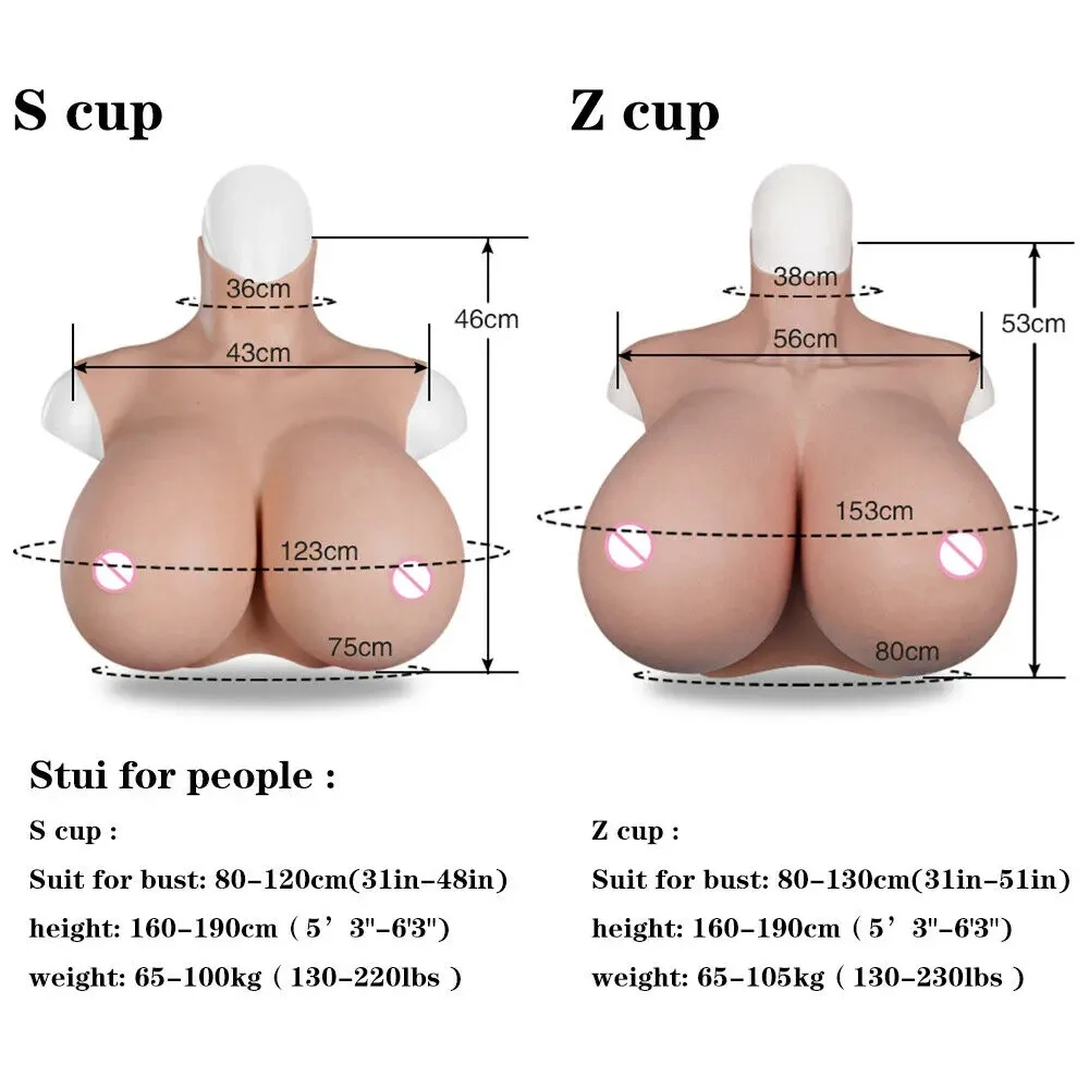 U-Charmmore DIY Inflatable Z Cup Realistic Fake Silicone Breast Forms Fake Huge Boobs Air Filliing for Crossdresser Transgender