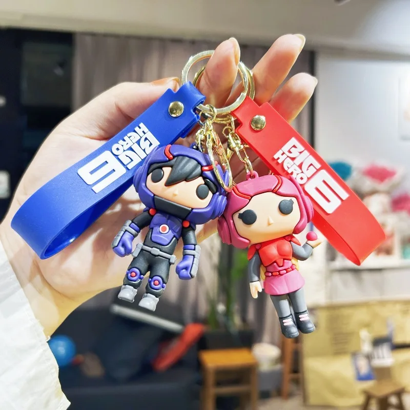 Creative cartoon super power interwar team doll keychain pendant female bag car key chain accessories gift