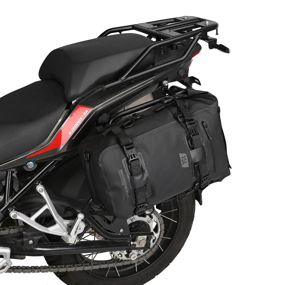 Rhinowalk Motorcycle Tail Bag 100%Waterproof Cycling Backpack 8L 15L 30L Motor Side Saddle Pack Travel Luggage Box Accessories view 6