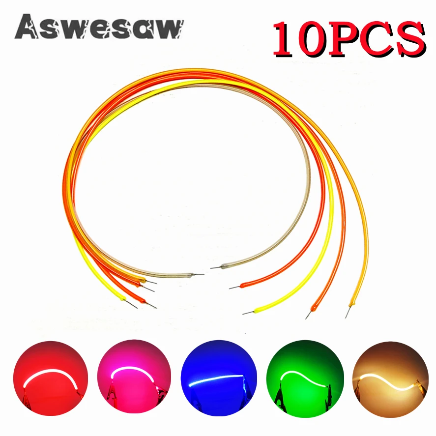

10PCS 3V Ultra Slim COB LED Flexible Filament Spiral Bulb Filament Retro Edison Bulb Lamp Parts Diode Lighting Strip Decoration