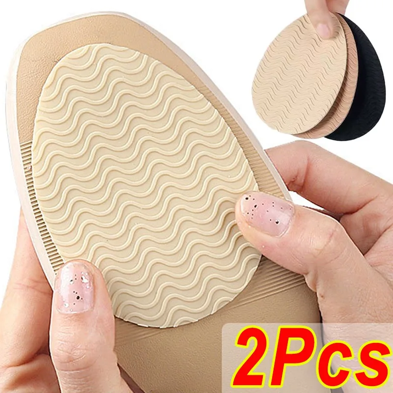 2PCS Anti-Slip Self-Adhesive Shoes Mat High Heel Forefoot Sole Protector Rubber Pads Cushion Non Slip Insole High Heel Stickers