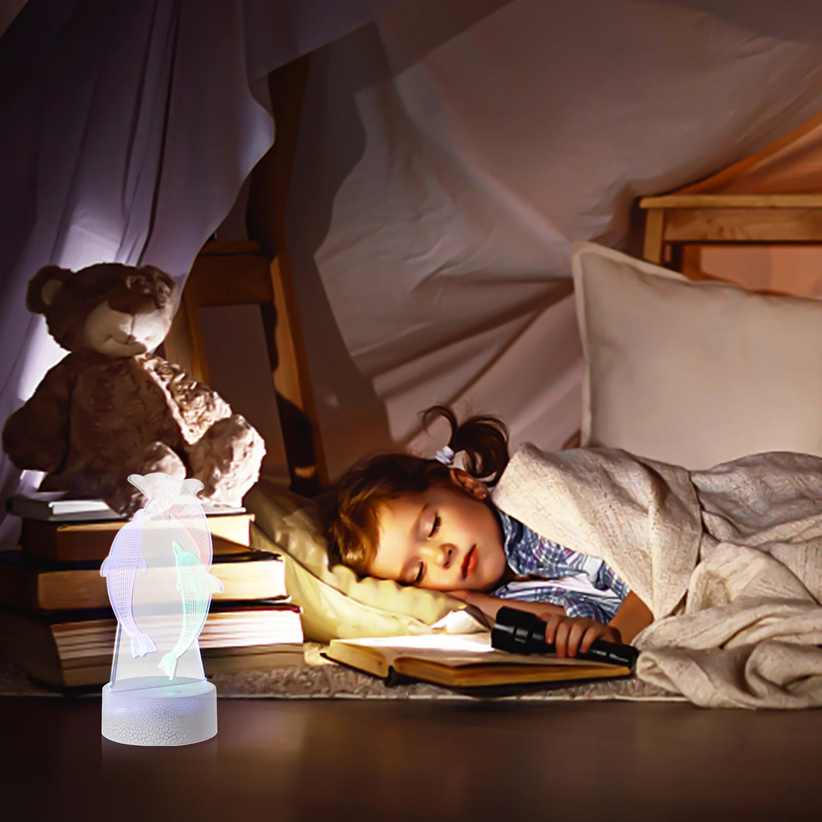 

3D Touch Visual Night Light Led Lamp 3 Gradient Color Change For Bedroom Home Decor Kids Gift Usb Powered Acrylic Illusion