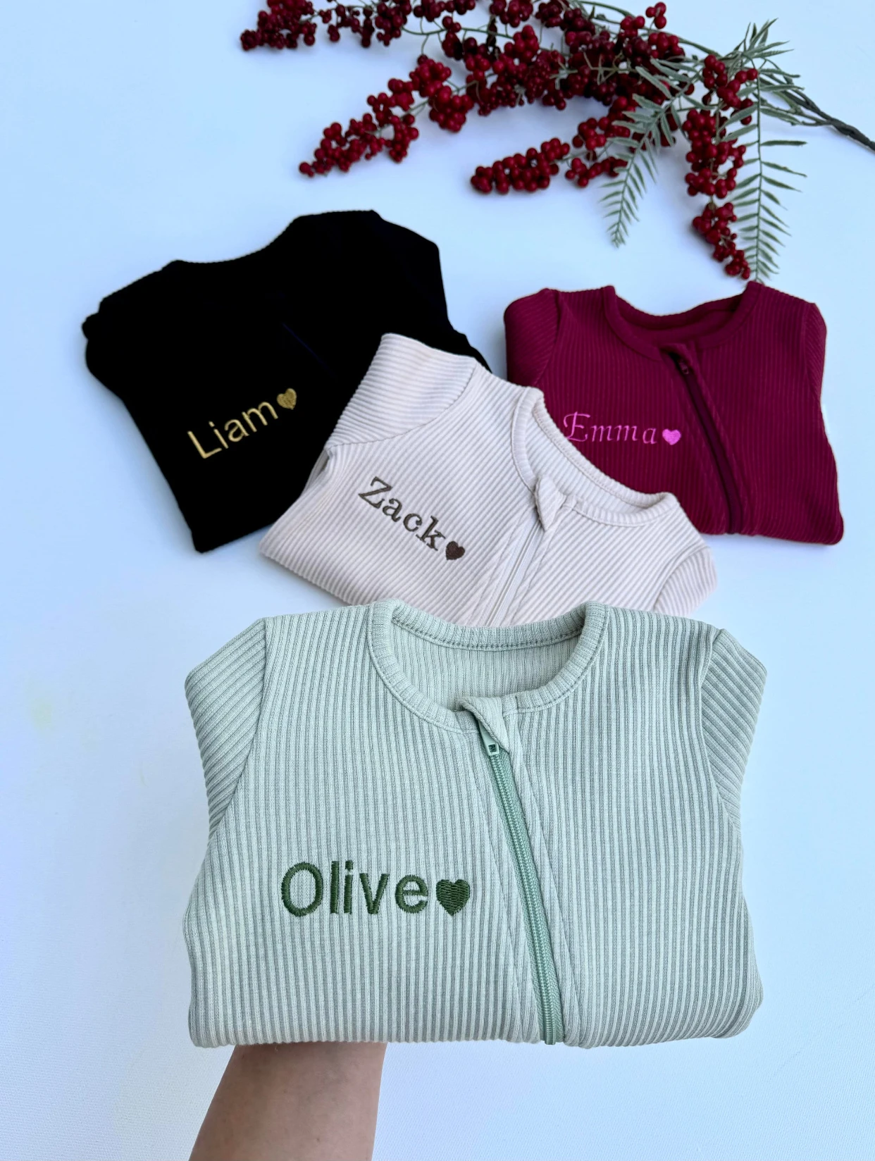 

Personalized Baby Romper Custom Name Bodysuit Onesie Autumn Winter Climbing Clothes Long Sleeve Zipper Newborn Gifts Bebê Bebes