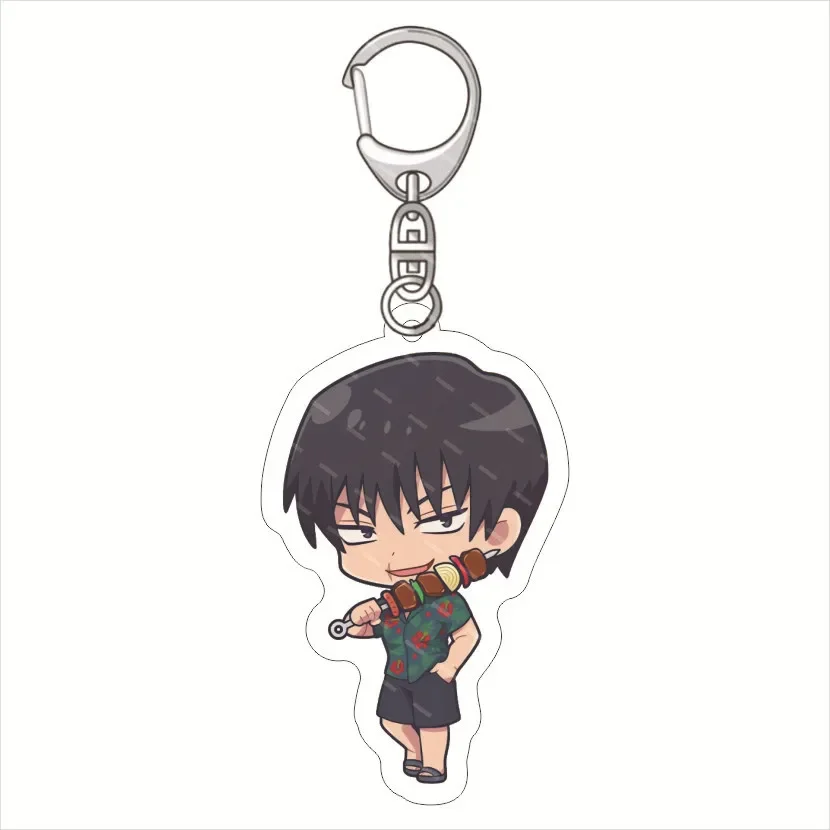 Adorable	Cute The Beach Theme Satoru Gojo Acrylic Keychain Double-sided Printing 60mm Innovative HD Pattern Backpack Decoration