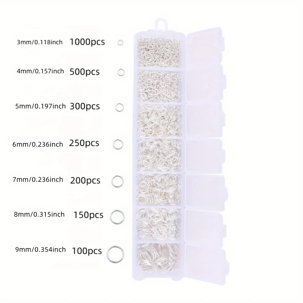 1Box DIY Jewelry Making Open Jump Rings 3mm-9mm Gold Silver Plated Split Rings Craft Accessories