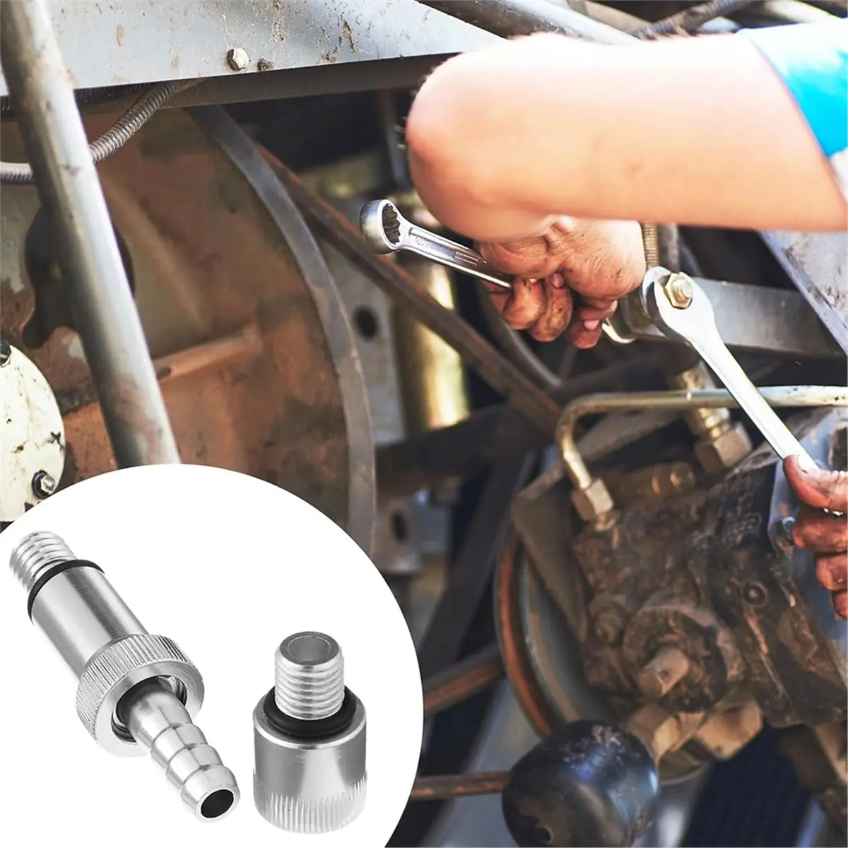 A78I 6 Pcs Lower Unit Gear Oil Pump Adapters for Most Outboard Motor,3/8'' Metal Swivel Adapter,8/10mm Adapters Fit
