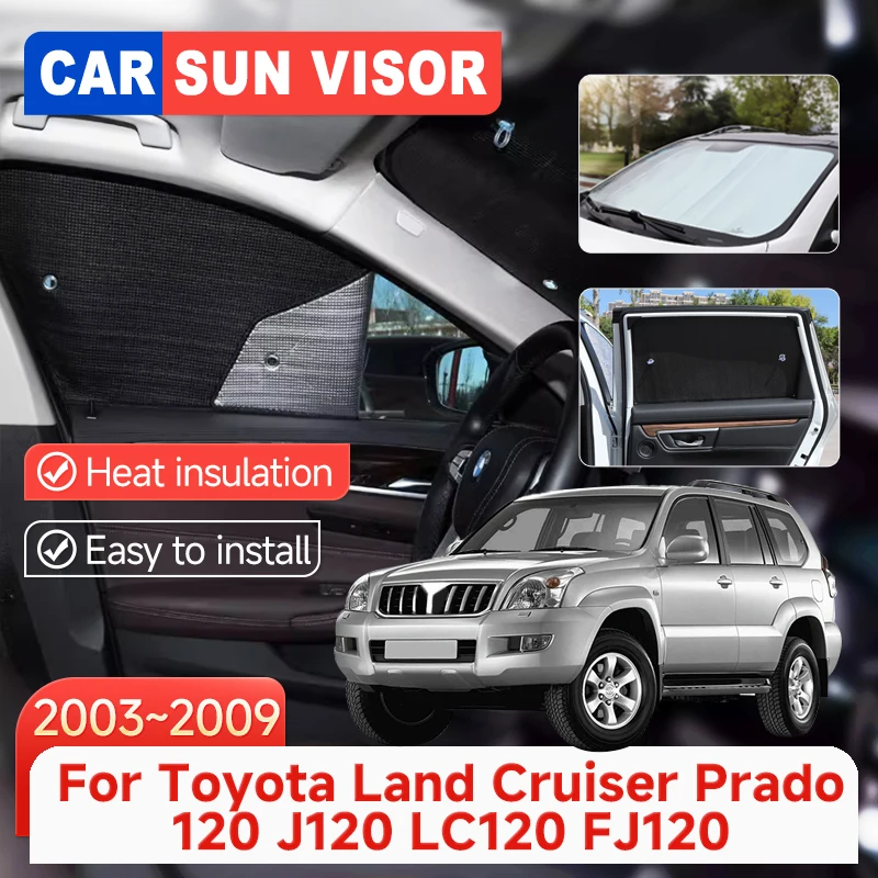 

Anti-UV Car Sun Visor For Toyota Land Cruiser Prado 120 J120 LC120 FJ120 2003~2009 Sunscreen Windows Sunshade Covers Accessories