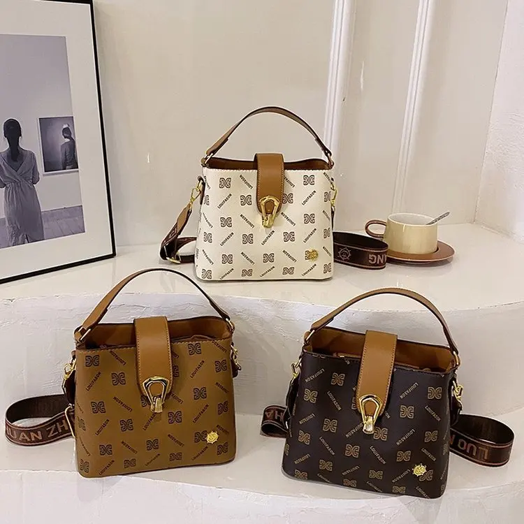

2025 Vintage Bucket Bag for Women - Spacious Crossbody Shoulder Bag with Top Handle, Stylish Retro Work & Weekend Purse