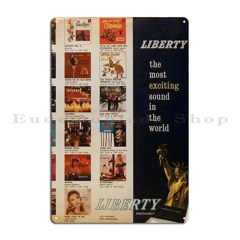 Liberty The Most Exciting Sound In The World Metal Sign Club Bar Iron Painting Vintage Wall Decor Tin Sign Poster