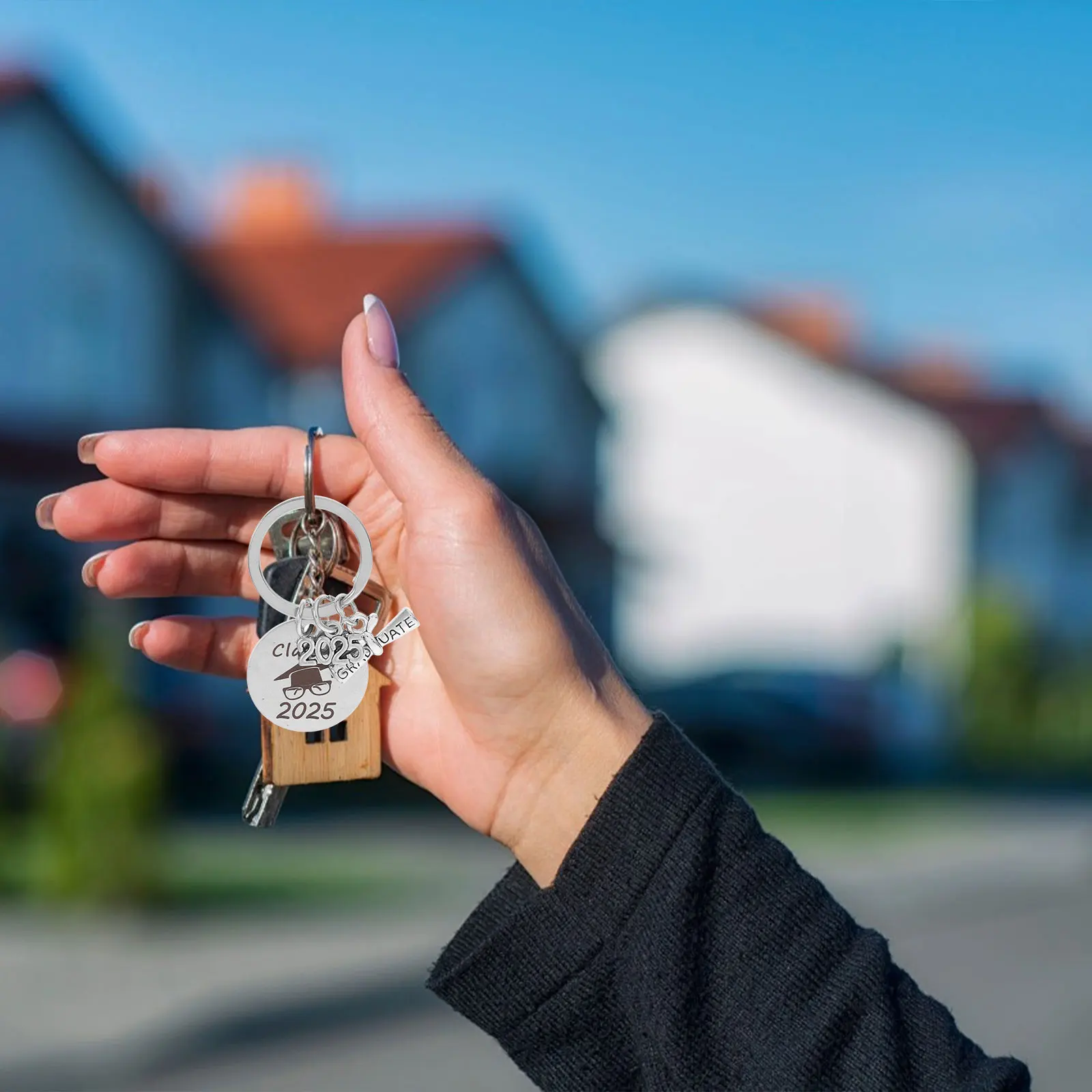 Graduation Keychain Class of 2025 Present Graduate Keepsake Ring Gift Accessory Charm