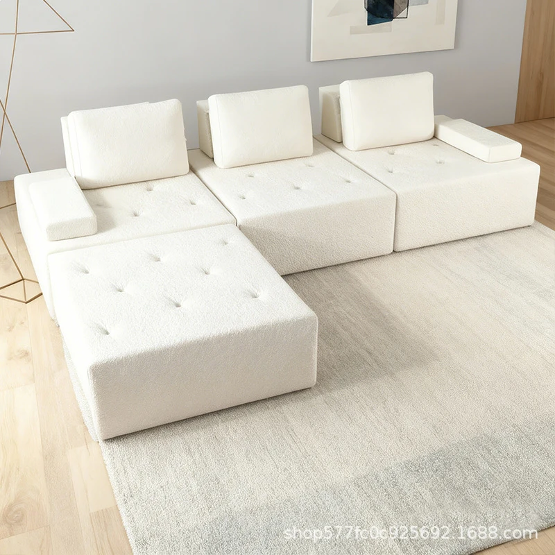 

Compressed , Reclinable, Freely Combinable Modules, Italian Minimalist Pure Foam Chaise Lounge Sofa