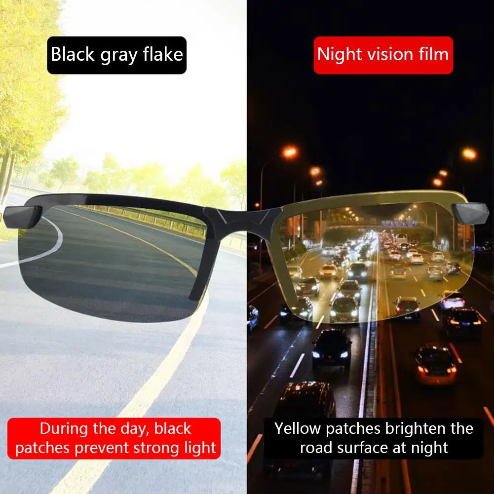 1/2PCS Unisex Anti-UV Car Night Vision Sunglasses For Men Day Night Driving Glasses Sunglasses Polarized Fashion Outside Eyewear