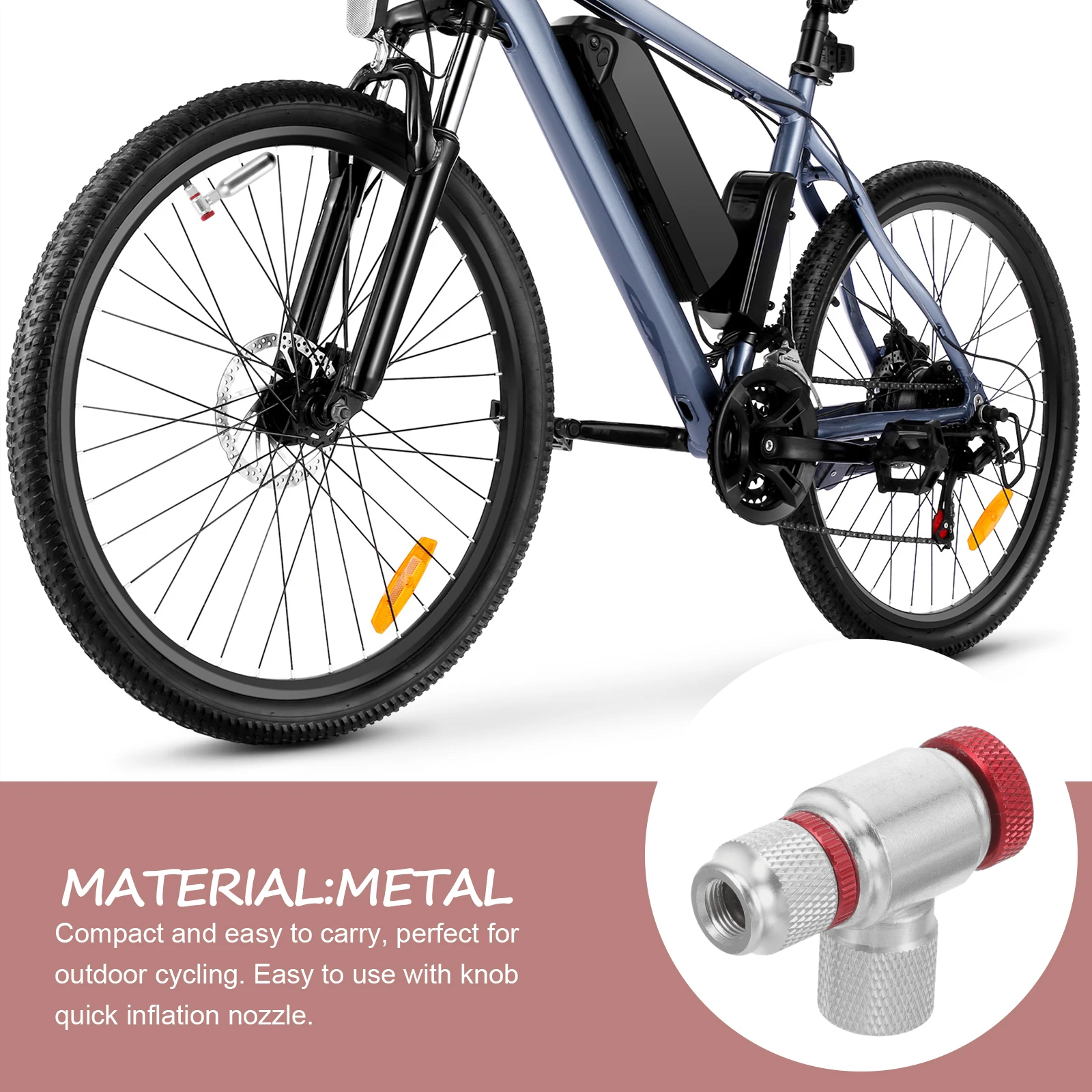 

Tire Inflator Air Pump for Bike Quick Connect Inflation Nozzle Adapter Connector High Pressure Head Inflatable