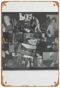 Bush Gavin Rossdale 1997 Poster Tin Sign Vintage Metal Sign for Home Cafe Bar Pub Man Cave Wall Decor 8x12 inch, Retro