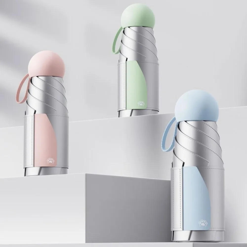 UV Protection Titanium Silver Sun Umbrella Suitable for Both Sun and Rain Lightweight Capsule Sun Umbrella Portable