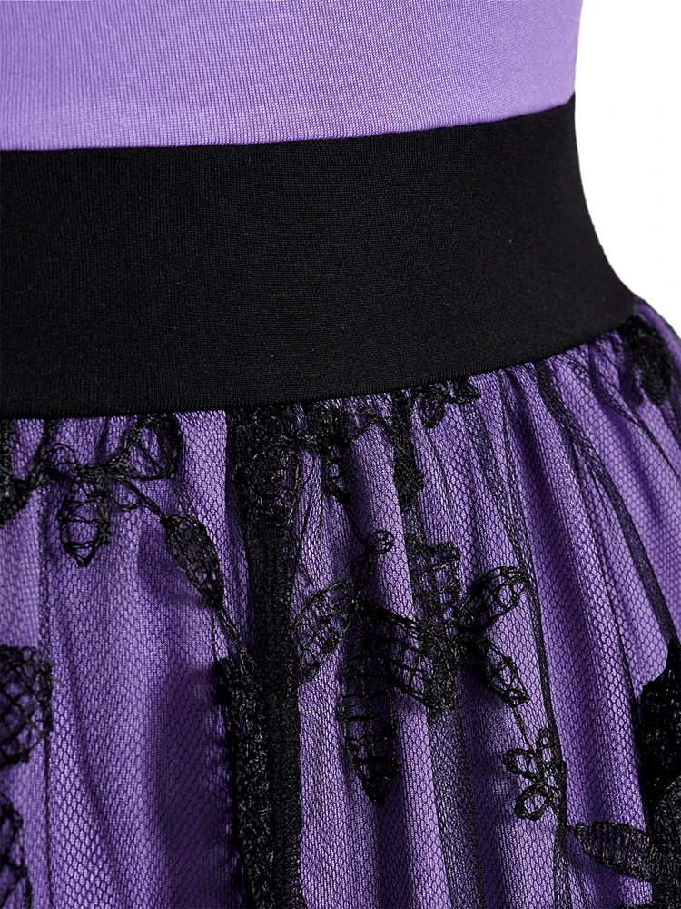 Women Summer Dresses Butterfly Lace Patchwork Grommet Strap Lace Up Dress Mesh Overlay Short Sleeve Dress 2024 New image 3