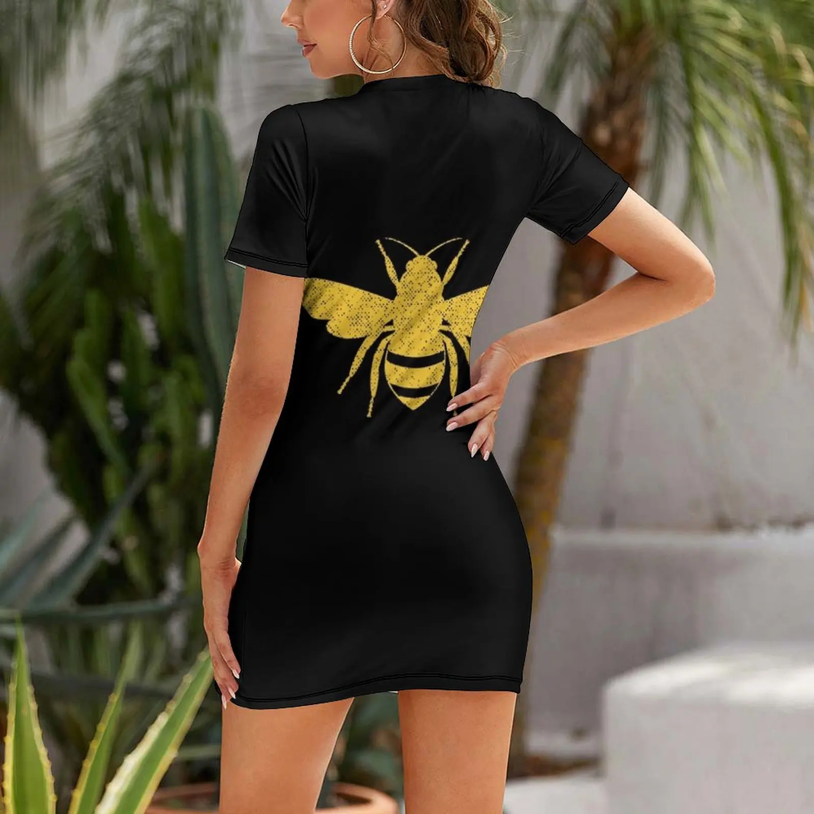 Bee Honeybee Insect Short Sleeved Dress long dress women summer women's evening dresses sexy dress