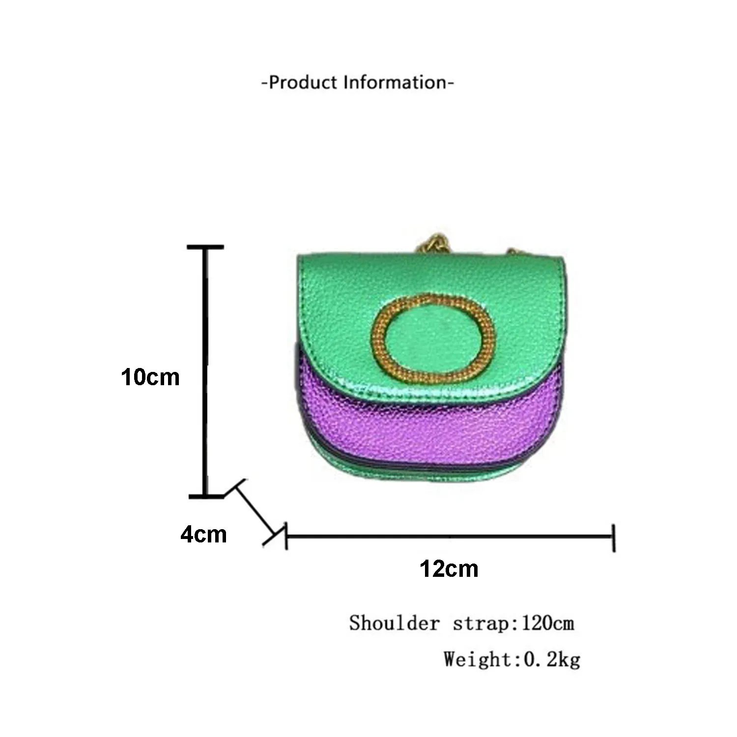 Women's K-G Mini Colorful Splicing Chain Bag Fashionable Mouth Red Envelope Versatile Bag Single Shoulder PU Crossbody Bag