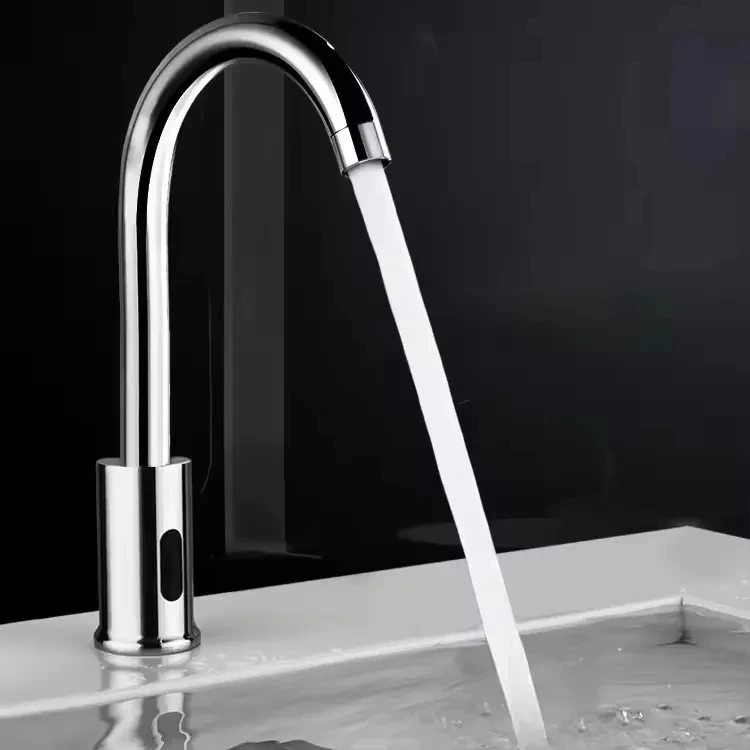 Touchless Induction Faucet Chrome Bathroom Automatic Hands Free Sink Basin Sensor Taps - Touchless I