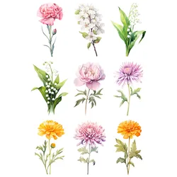 Flower Orchid CarnationThermal Series Patches For Heat Transfer Clothes Christmas Thermal transfer stickers Decoration Printing