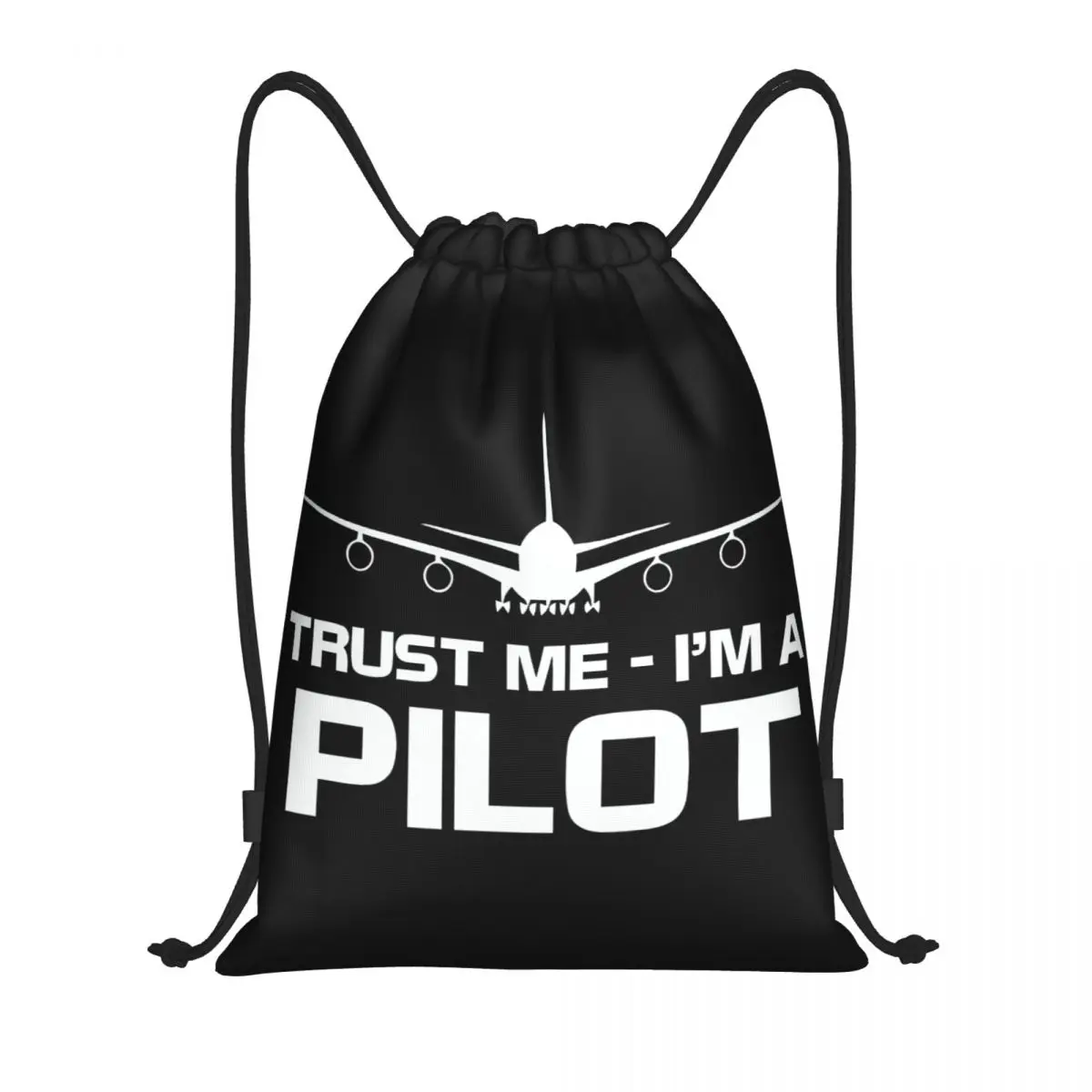 Custom Trust Me Im A Pilot Trekkoord Tas Mannen Vrouwen Lichtgewicht Vliegtuig Vliegende Vliegtuig Luchtvaart Geschenk Sport Gym Opslag Rugzak