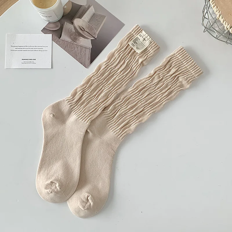 Fashion INS Trendy Rose Red Shoe Insoles Double Needle Mid Calf Plaid Rhombus Stripe Color Block Stackable Women Foot Pads