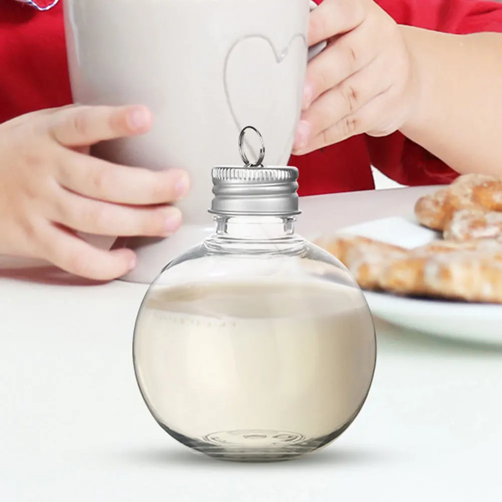 

12pcs Transparent Round Bulb Bottle 150Ml Unique Design For Drink Milk Juice Fillable Ornament Home Store Bar Party Use Clear