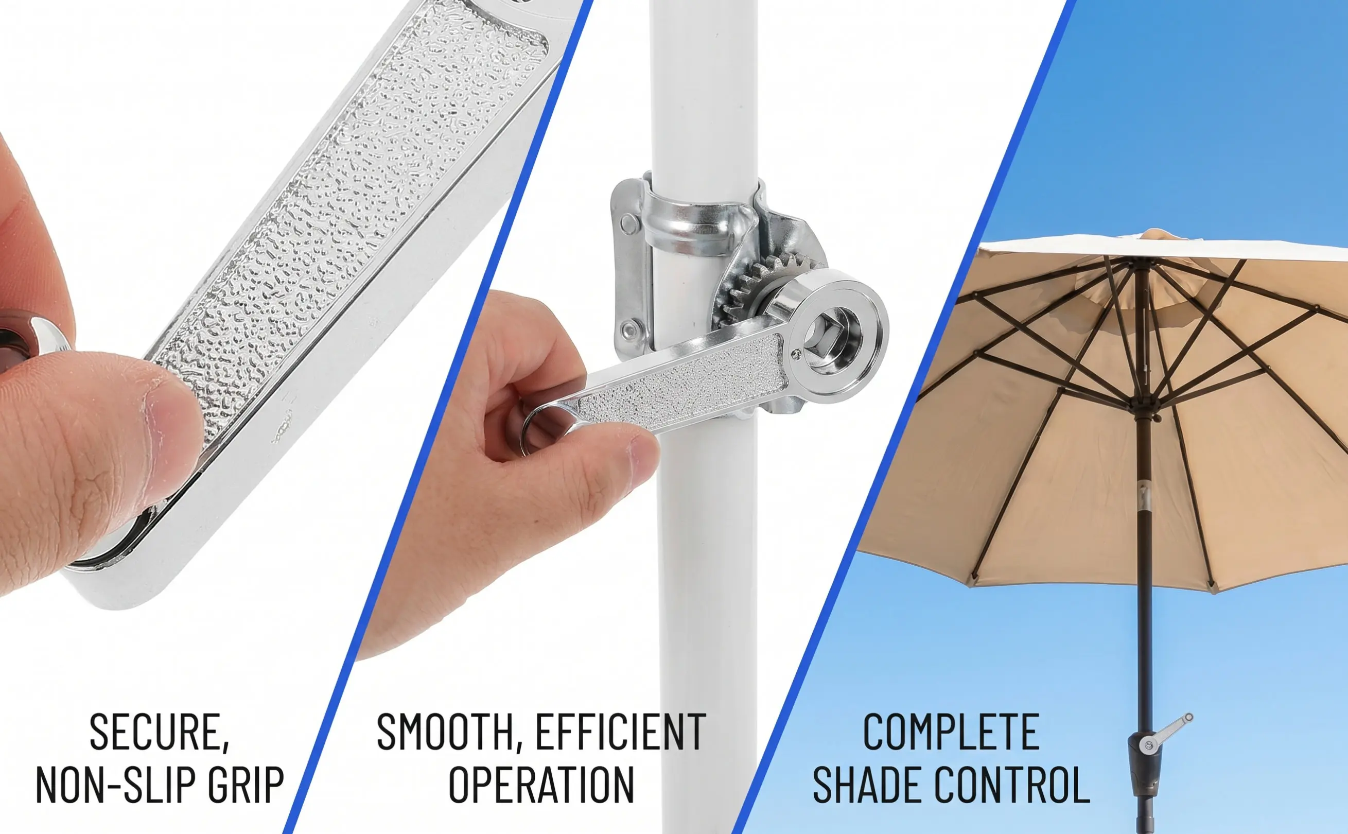 Patio Umbrella Crank Handle Replacement Plastic Iron Adjustable Angle Outdoor Umbrella Rotary Handle Sunshade Accessory