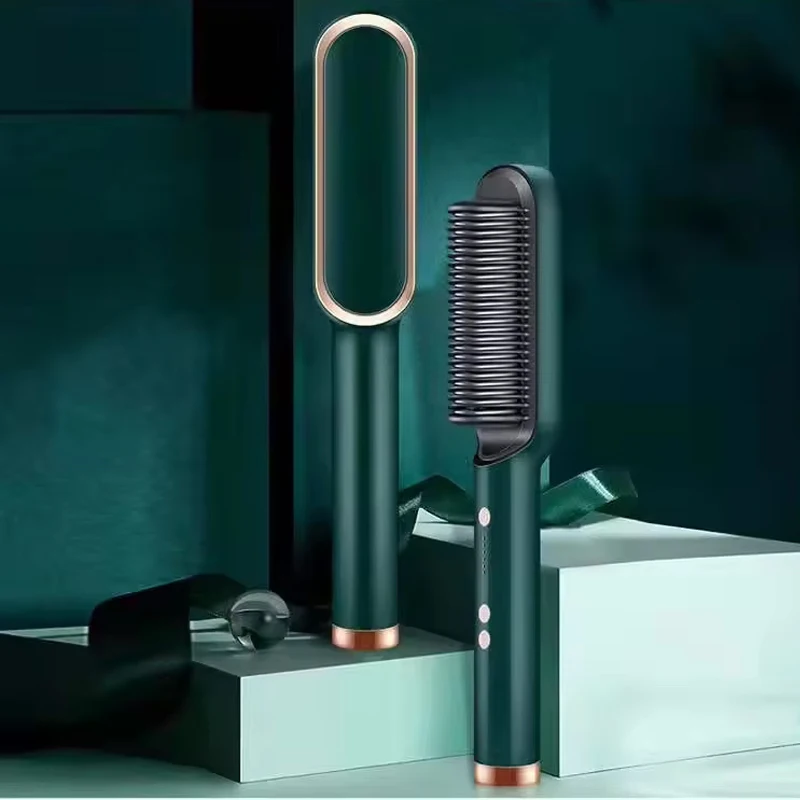 فرشاة فرد الشعر، شاشة LCD، مشط حديد مسطح، فرشاة صغيرة لفرد الشعر، مشط تصفيف الشعر