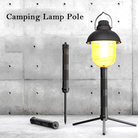 Aluminum Lantern Stand Camping Lamp Pole Foldable Light Support Holder Lamp Bracket Camera Phone Tripod Stand For Picnic Hiking