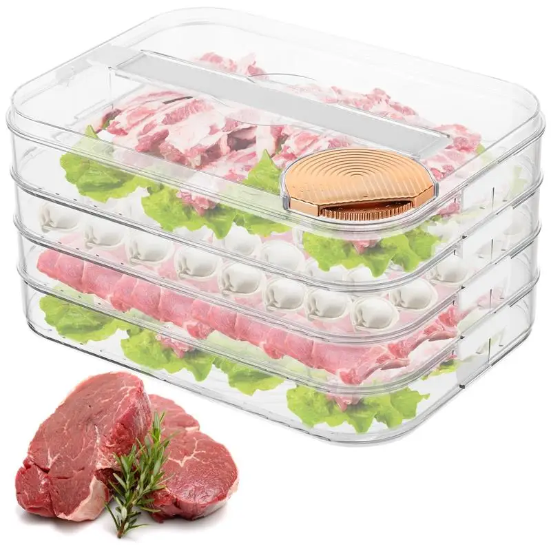 

4 Layers Deli Meat Container Lunch Meat Container For Fridge Stackable Deli Organizer Holder Refrigerator Food Storage Box